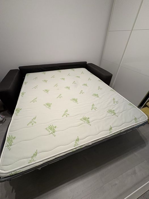 Canapea Extensibilă, textil, gri închis,