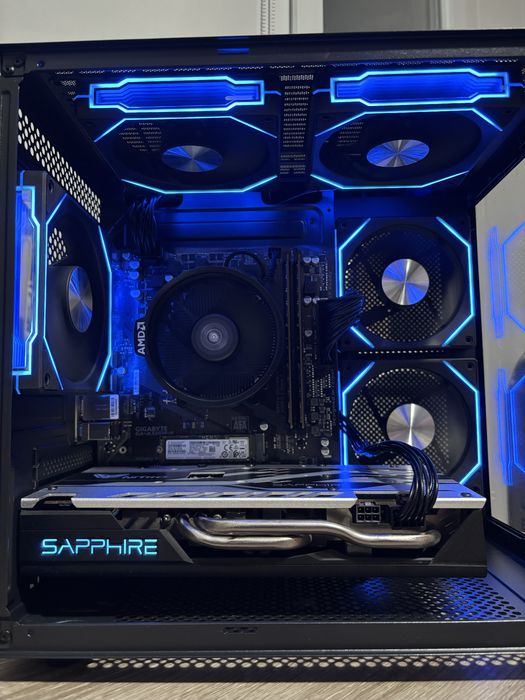 Геймърски компютър Ryzen 3600/RX580 8GB/16 Ram/512GB ssd nvme/1TB HDD/600W Bronze + Монитор DELL 21.5"