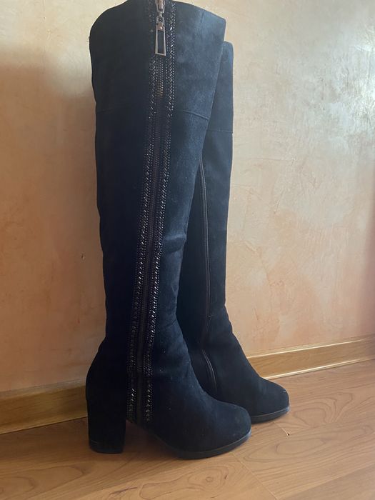 Сапоги замшевые плотностью натурален