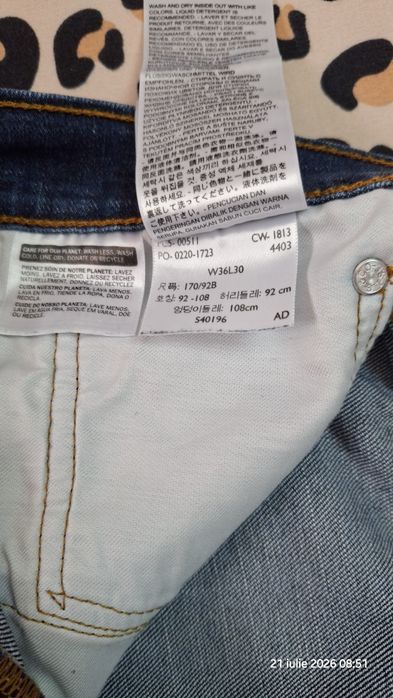 Blugi LEVI'S, Originali, modelul 511,măsura W36 L30,noi