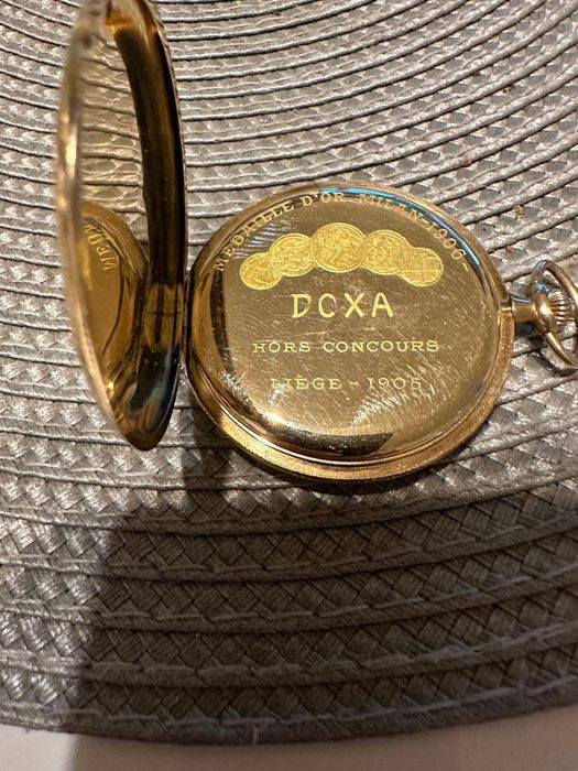 Ceas buzunar Doxa Hors Concours Liege 1905 aur 14 k