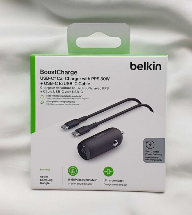 Belkin FastCharge 30W — компактное и мощное Автозарядка. Есть доставка
