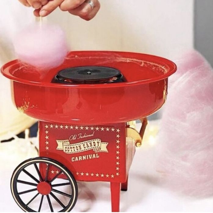 Aparat de facut vata de zahar pe bat culoare roz/ rosu