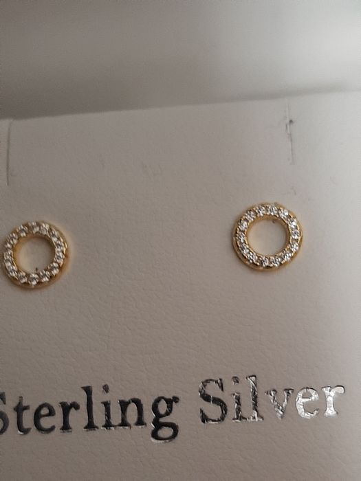 Cercei argint placat și cristale de zirconiu cubic