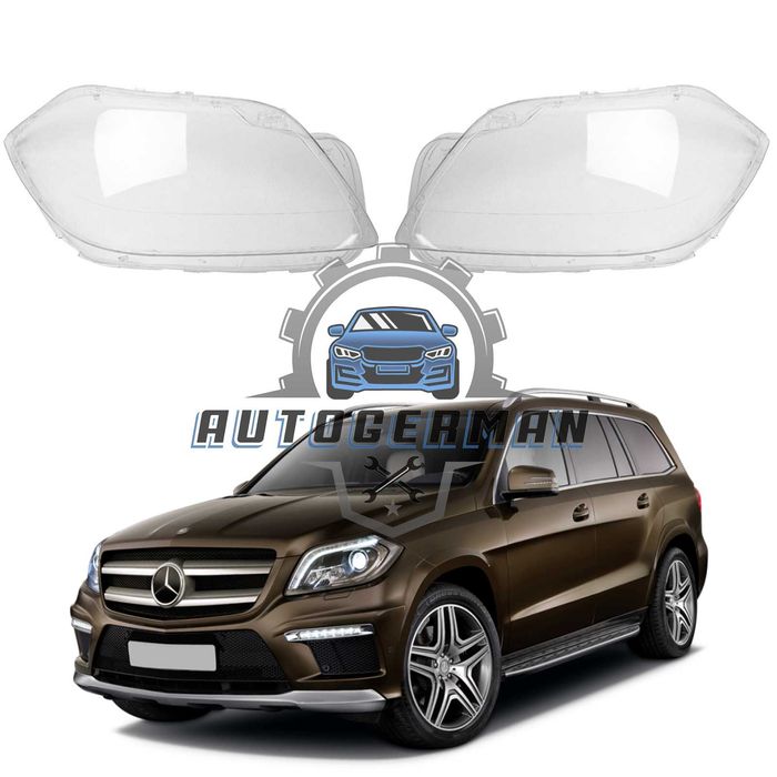 Капаци фарове Mercedes GL X166 GL350 GL450 (12-16) стъкло фарове крушки Мерцедес ГЛ Х166 ГЛ350 ГЛ450 xenon