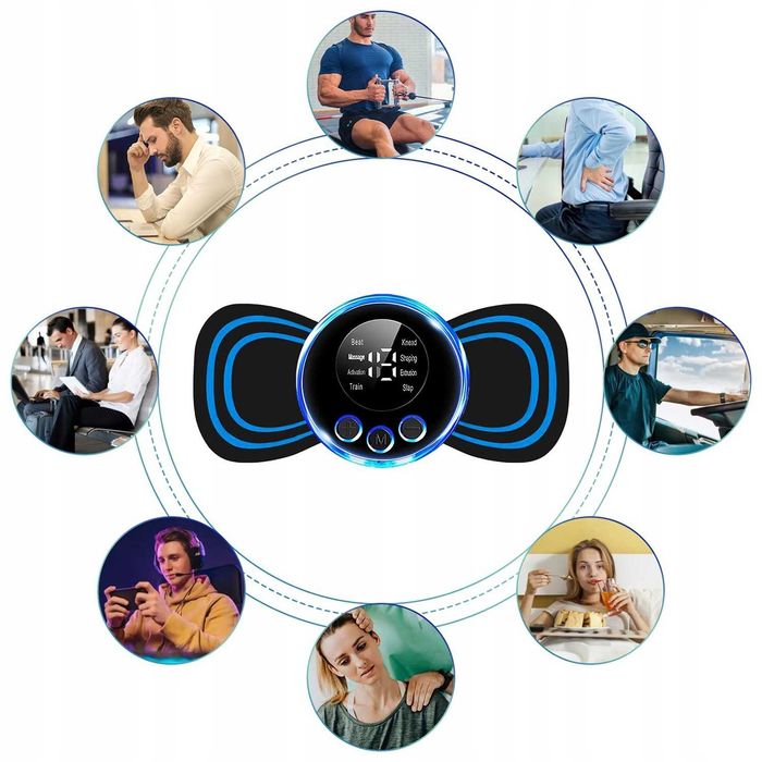 Electrostimulator muscular EMS mini abdomen gat umeri reincarcabil USB