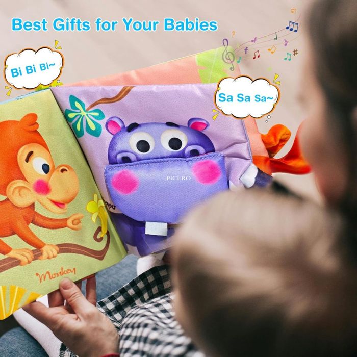 Carte Interactiva pt Bebelusi -Sunete, Lumini,Activitati Tactile, +6m