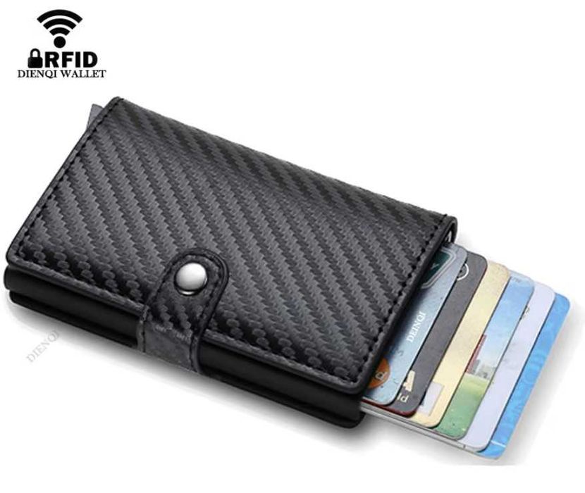 Алуминиев автоматичен картодържач, кожен органайзер , Rfid защита