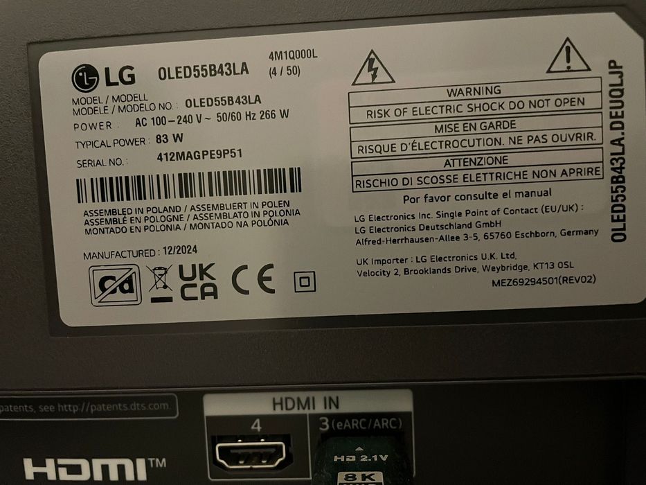 TV OLED pt piese LG 55B43LA ecran spart