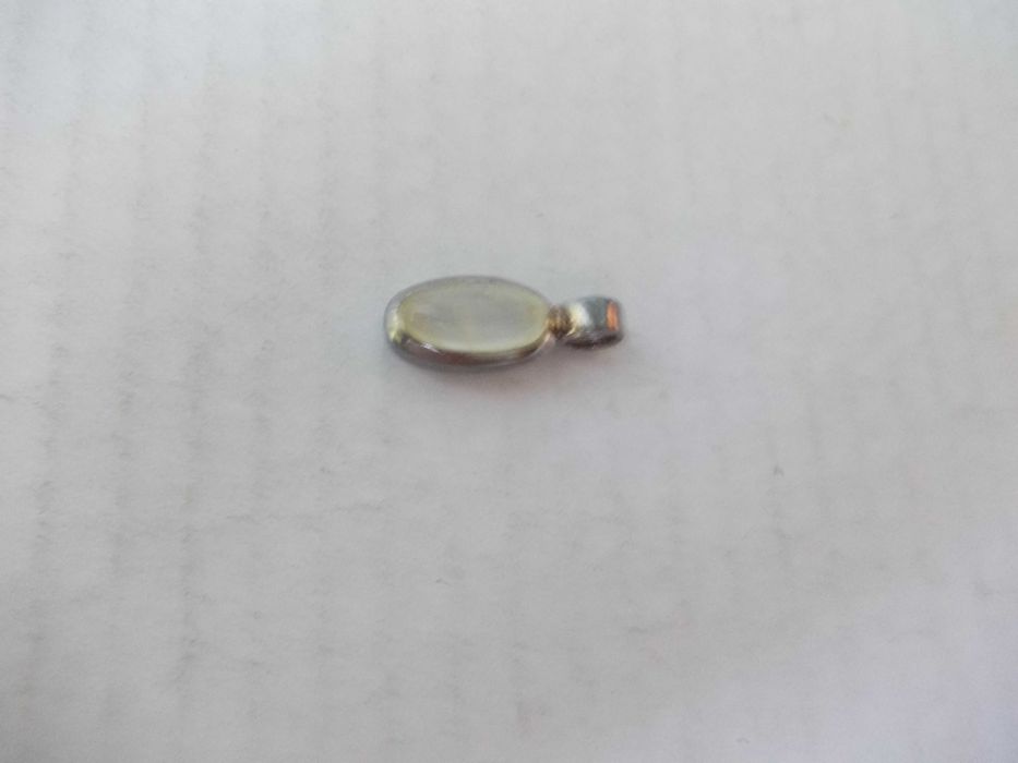 Lant si medalion pandantiv vechi din argint cu piatra 1