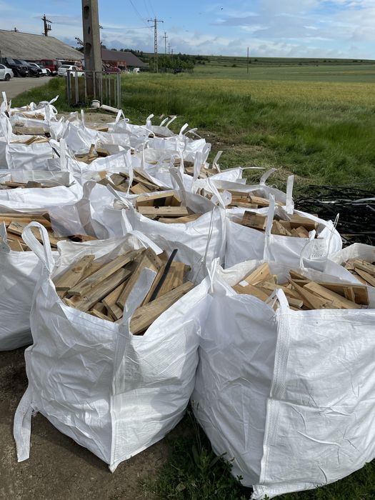 Lemne de foc taiate si bagate in bigbag