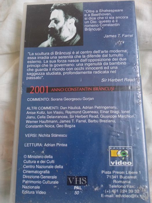 Vând casetă video VHS 2001 Constantin Brancusi