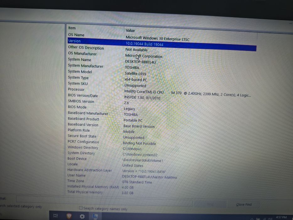 Laptop Toshiba Satelite L655