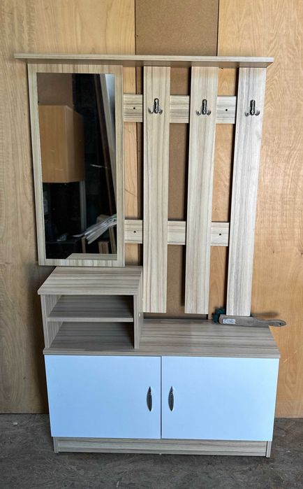 Set Pantofar si Cuier cu oglinda; Ansamblu de perete pentru hol