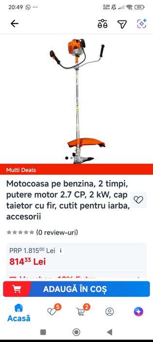 Motocoasă folosită o singură dată
