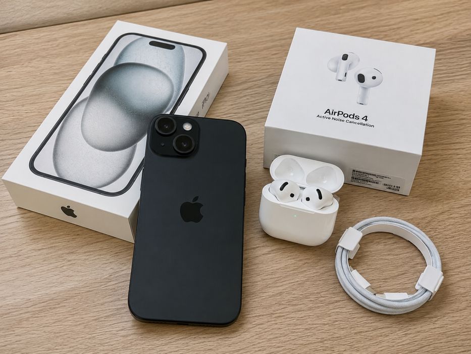 Продам iPhone 15 128 GB + AirPods 4 ANC