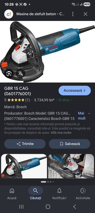 Slefuitor beton Bosch GBR 15 CAG