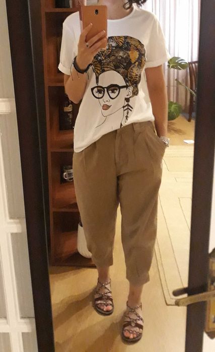 Tricou dama alb imprimeu M