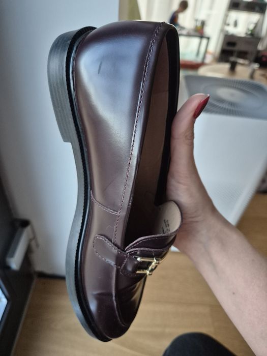 Mocasini piele lacuita burgundy HM premium 38