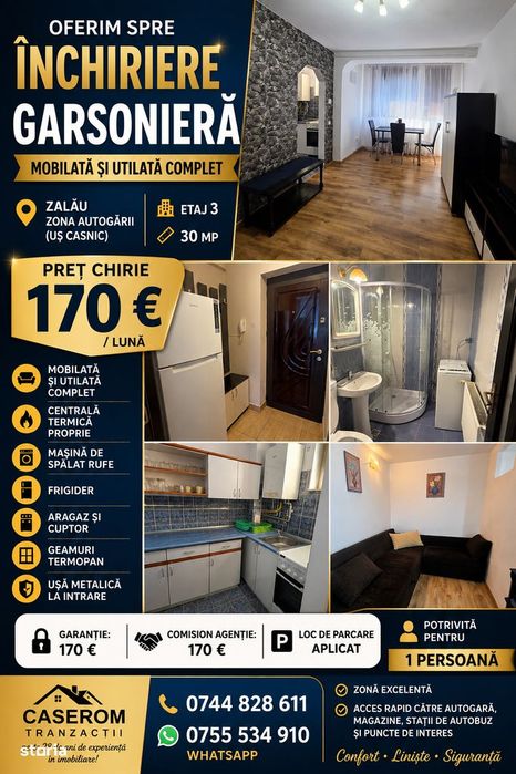 Oferim Spre Închiriere – Garsonieră
