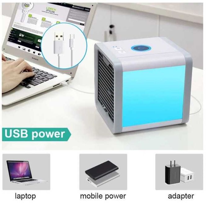 НОВ Портативен Мини преносим климатик за охлаждане с LED 7 цвята