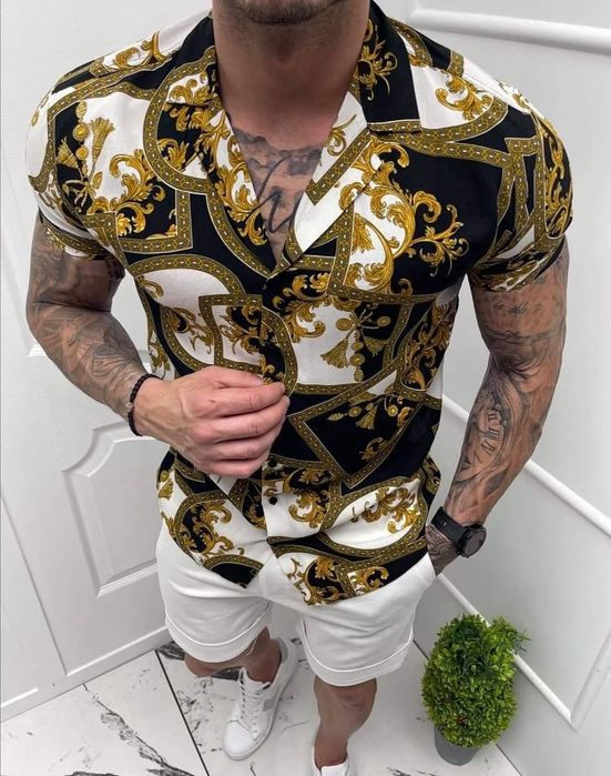 Мъжка риза с къс ръкав /Размер М/