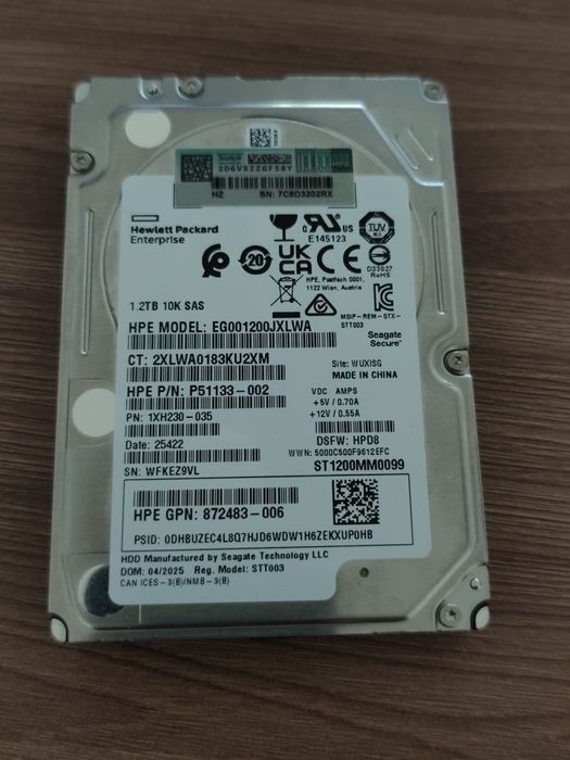 Серверный жёсткий диск HDD sas 1,2TB