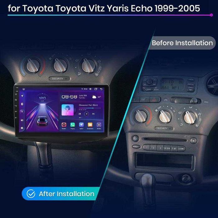 Toyota Yaris 1999-2005  Мултимедия Навигация Android