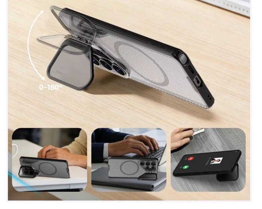Husa Magnetica Nillkin CamShield Prop pentru Samsung Galaxy S26 Ultra Negru Transparent