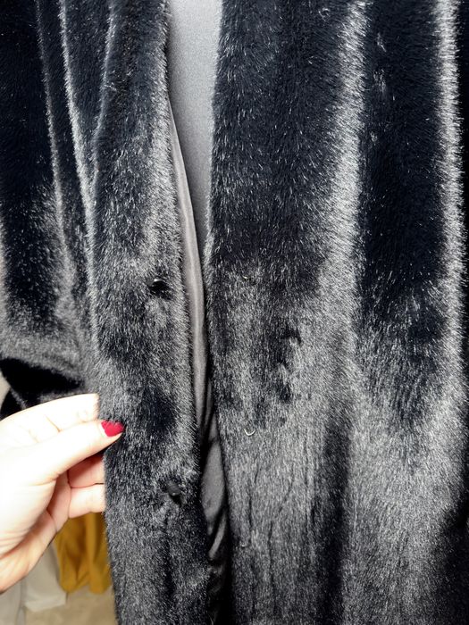 Haina Blana Lunga Imitatie Vizon Noua