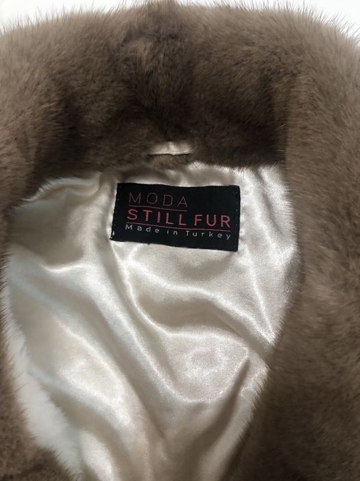 Шуба алькантара воротник норка