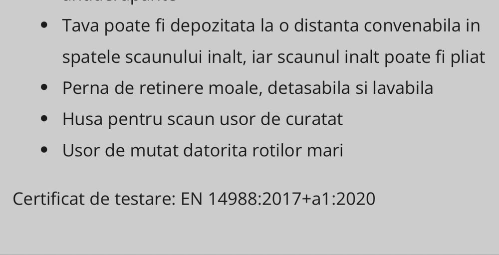 Scaun masa bebe Mimzy Recline - Speckled