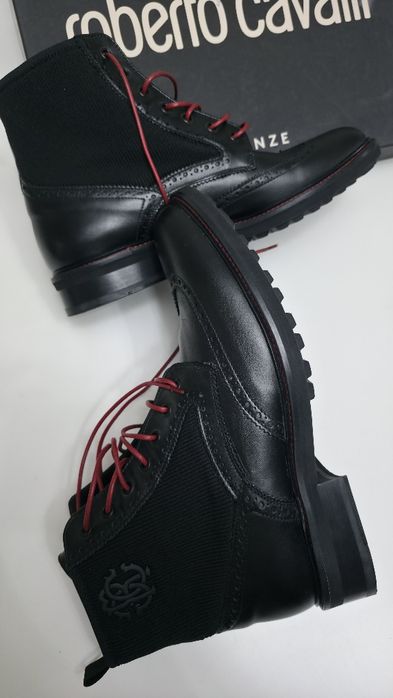 Cizme negre piele naturala Roberto Cavalli Firenze, marimea 43