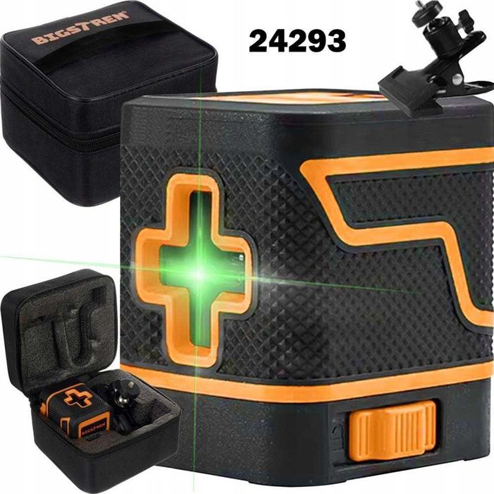 Нивелир лазерен BIGSTREN 24293, зелен кръстосан лъч, 25 м, 2 проекции