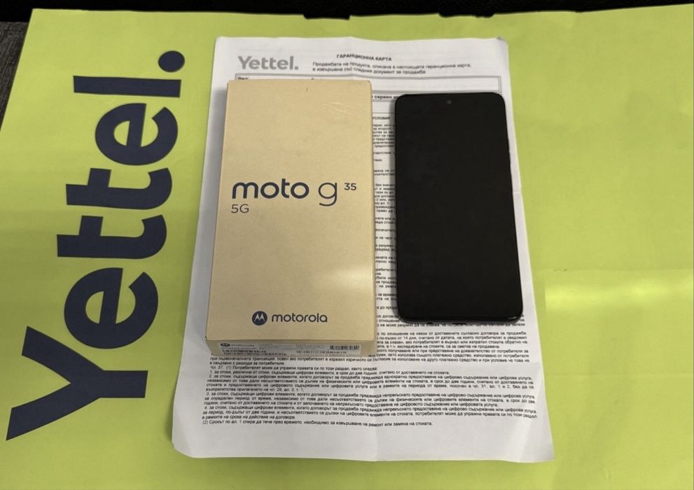 КАТО НОВ 256GB Motorola g35 5G Yettel Гаранция 2028г. Black / Черен