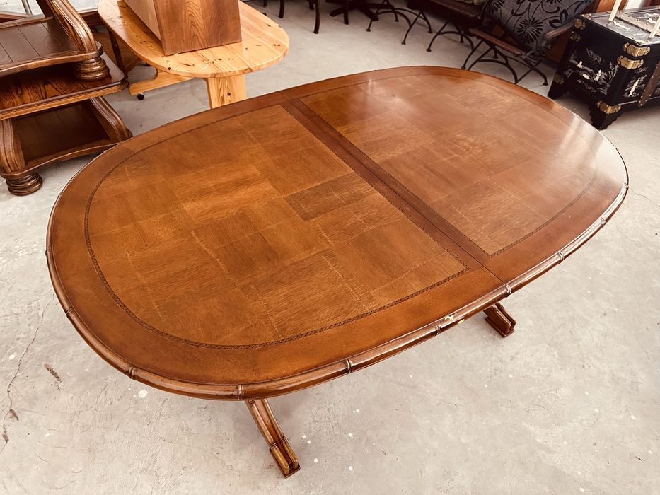 Дизайнерска разтегателна трапезна маса Hollywood Regency / Faux Bamboo – 185×115 см