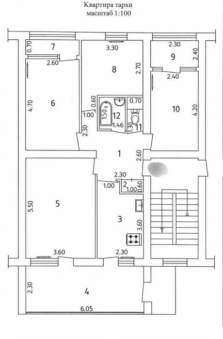 Квартира под ремонт 95 м² в Ц-1, ориентир FEED UP