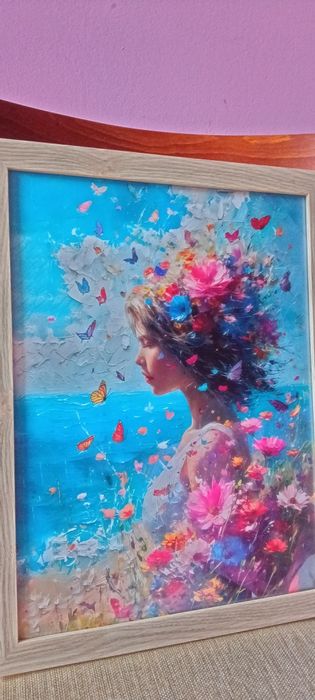 Средиземноморска Прибрежна Сцена-Жива Морска Картина с Балкон,