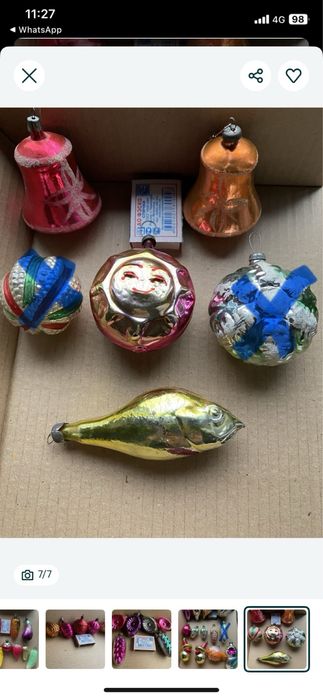 Игрушки ёлочные винтаж времён СССР