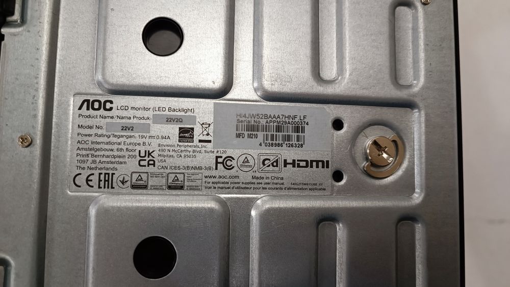 Монитор AOC 22V2Q черный