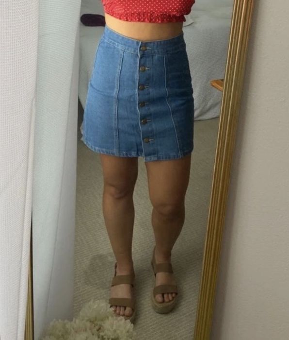 Деним пола къса само пробвана п