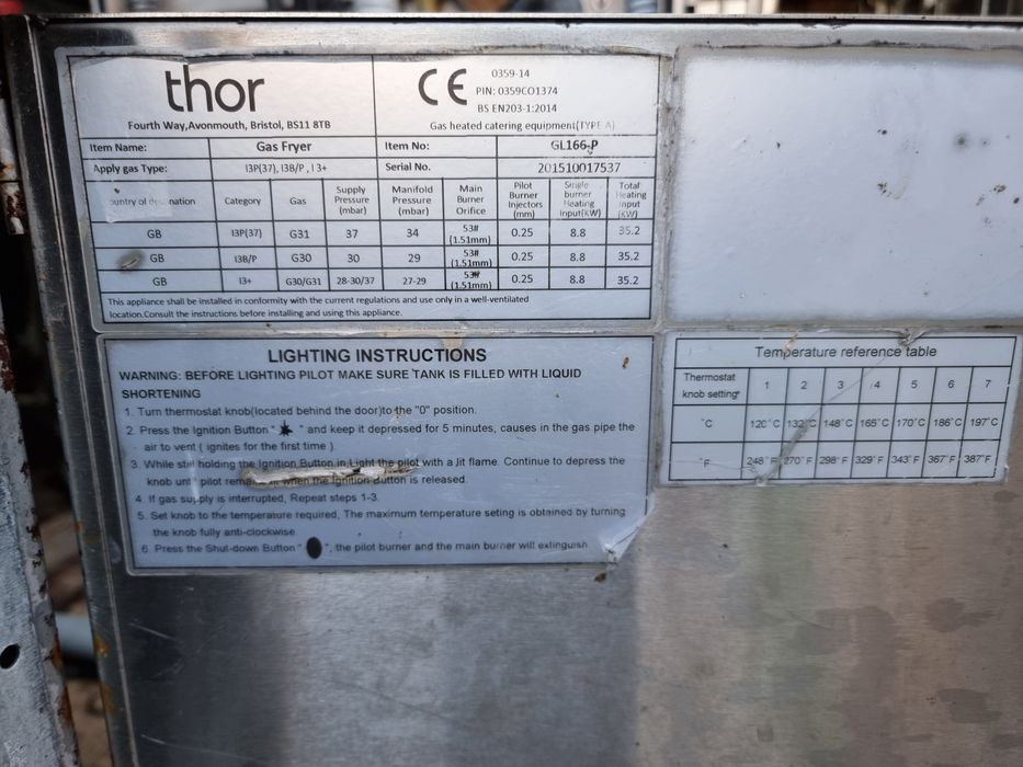 Фритюрник на газ Газов фритюрник