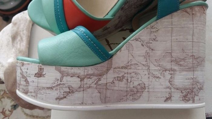sandale piele -platforma