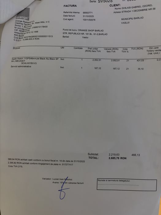 Apple watch 11 Jet Black 46 mm Impecabil !