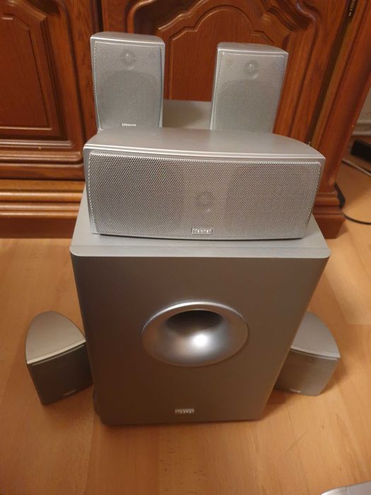 Домашно кино, усилвател, 5 тонколони, буфер , двд