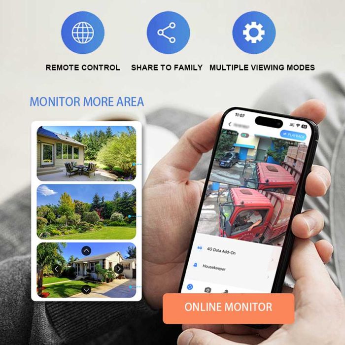4G SIM Смарт Камера за Наблюдение с голяма соларна лампа HY-D001-4G