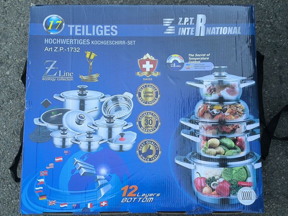Set 17 piese gătit inox Z.P.T. International (tip Zepter) - NOU