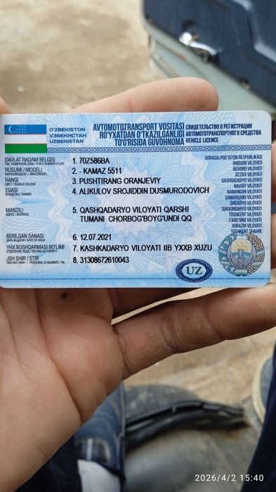 Kamaz samosval metan