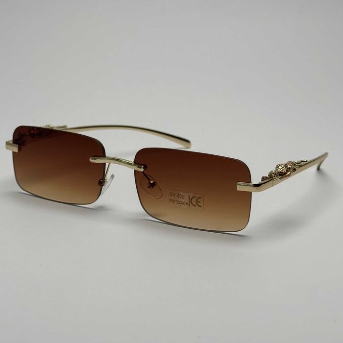 Правоъгълни Слънчеви Очила CARTIER Кафяви , черни Унисекс UV400 CE