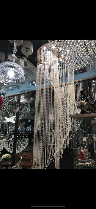 Дизайнеская хрустальная люстра, высота 240 см. ИСПАНИЯ.